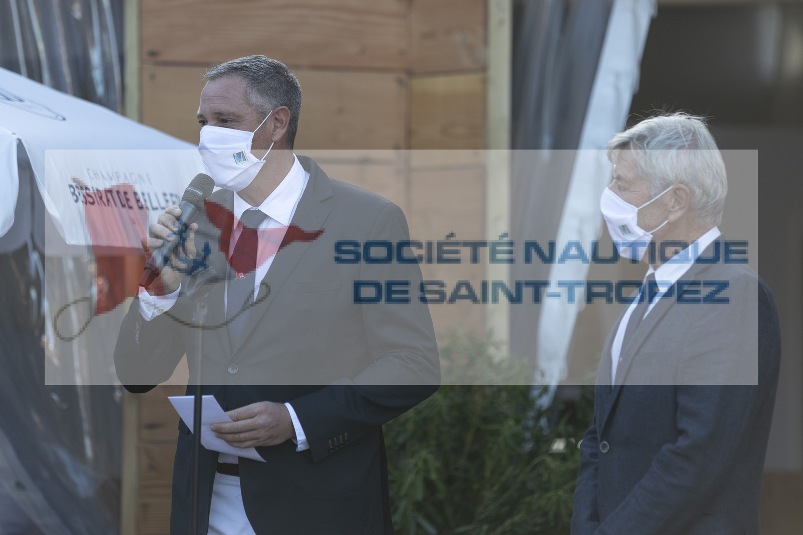 26 09 2020, Saint-Tropez (FRA,83), Les Voiles de Saint-Tropez 2020, Day 1, Village opening, Tony Oller (DG SNST), Pierre Roinson (PDT SNST) 26 09 2020, Saint-Tropez (FRA,83), Les Voiles de Saint-Tropez 2020, Day 1, Village opening, Tony Oller (DG SNST), Pierre Roinson (PDT SNST)