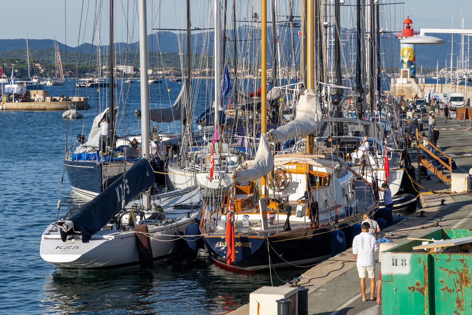 28 09 2025, Saint-Tropez (FRA), Les Voiles de Saint-Tropez 2025, Last training day and village opening 28 09 2025, Saint-Tropez (FRA), Les Voiles de Saint-Tropez 2025, Last training day and village opening