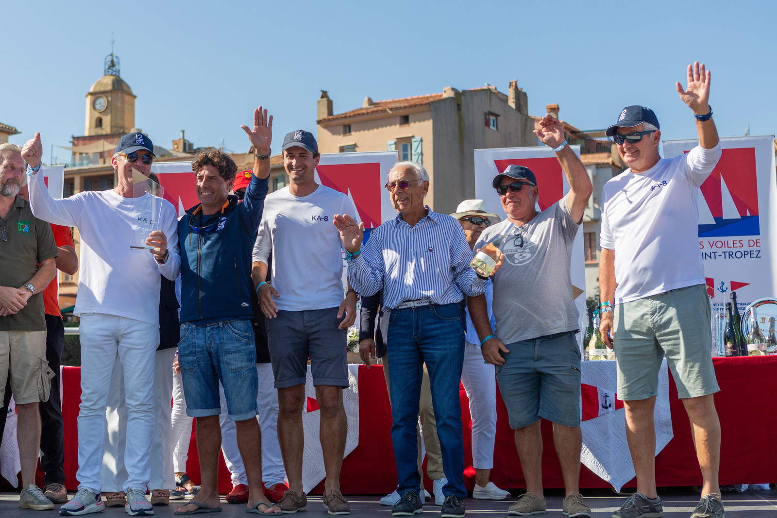 08 10 2023, Saint-Tropez (FRA,83), Les Voiles de Saint-Tropez 2023, Prizegiving classics and moderns 08 10 2023, Saint-Tropez (FRA,83), Les Voiles de Saint-Tropez 2023, Prizegiving classics and moderns