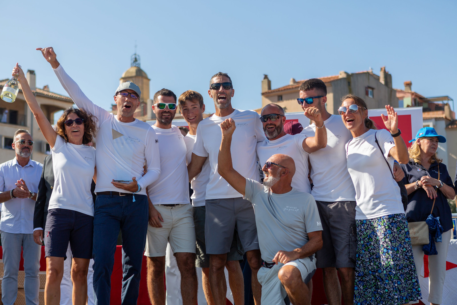 08 10 2023, Saint-Tropez (FRA,83), Les Voiles de Saint-Tropez 2023, Prizegiving classics and moderns 08 10 2023, Saint-Tropez (FRA,83), Les Voiles de Saint-Tropez 2023, Prizegiving classics and moderns