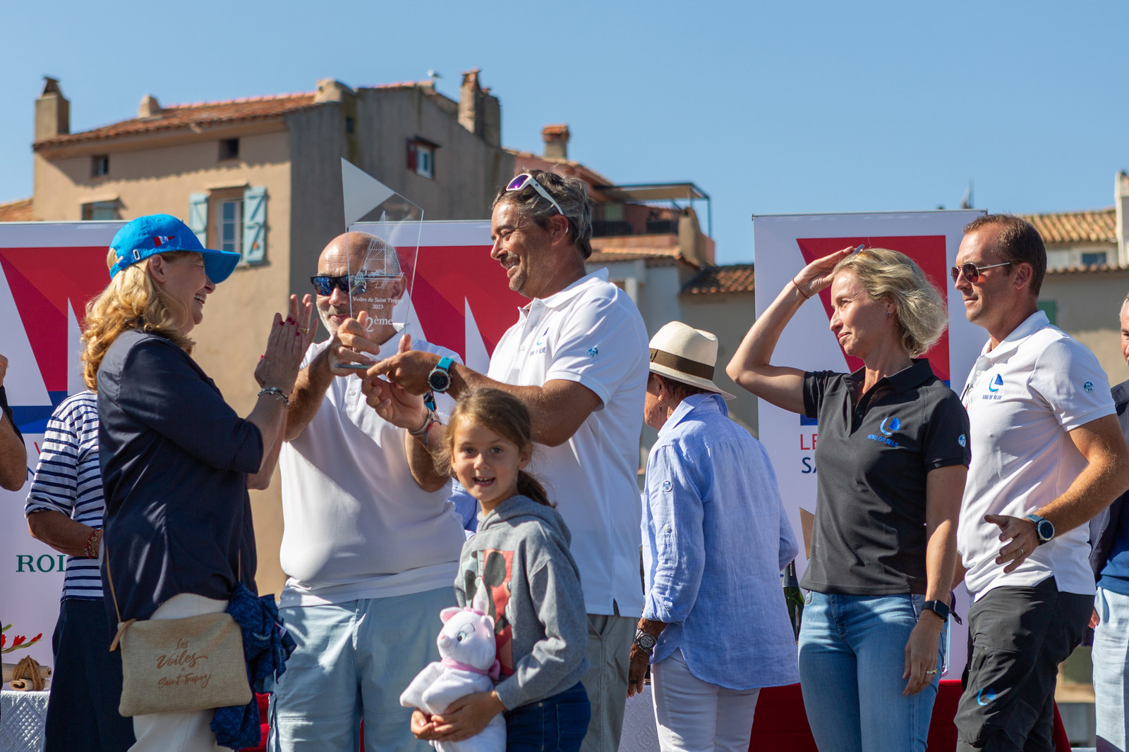 08 10 2023, Saint-Tropez (FRA,83), Les Voiles de Saint-Tropez 2023, Prizegiving classics and moderns 08 10 2023, Saint-Tropez (FRA,83), Les Voiles de Saint-Tropez 2023, Prizegiving classics and moderns