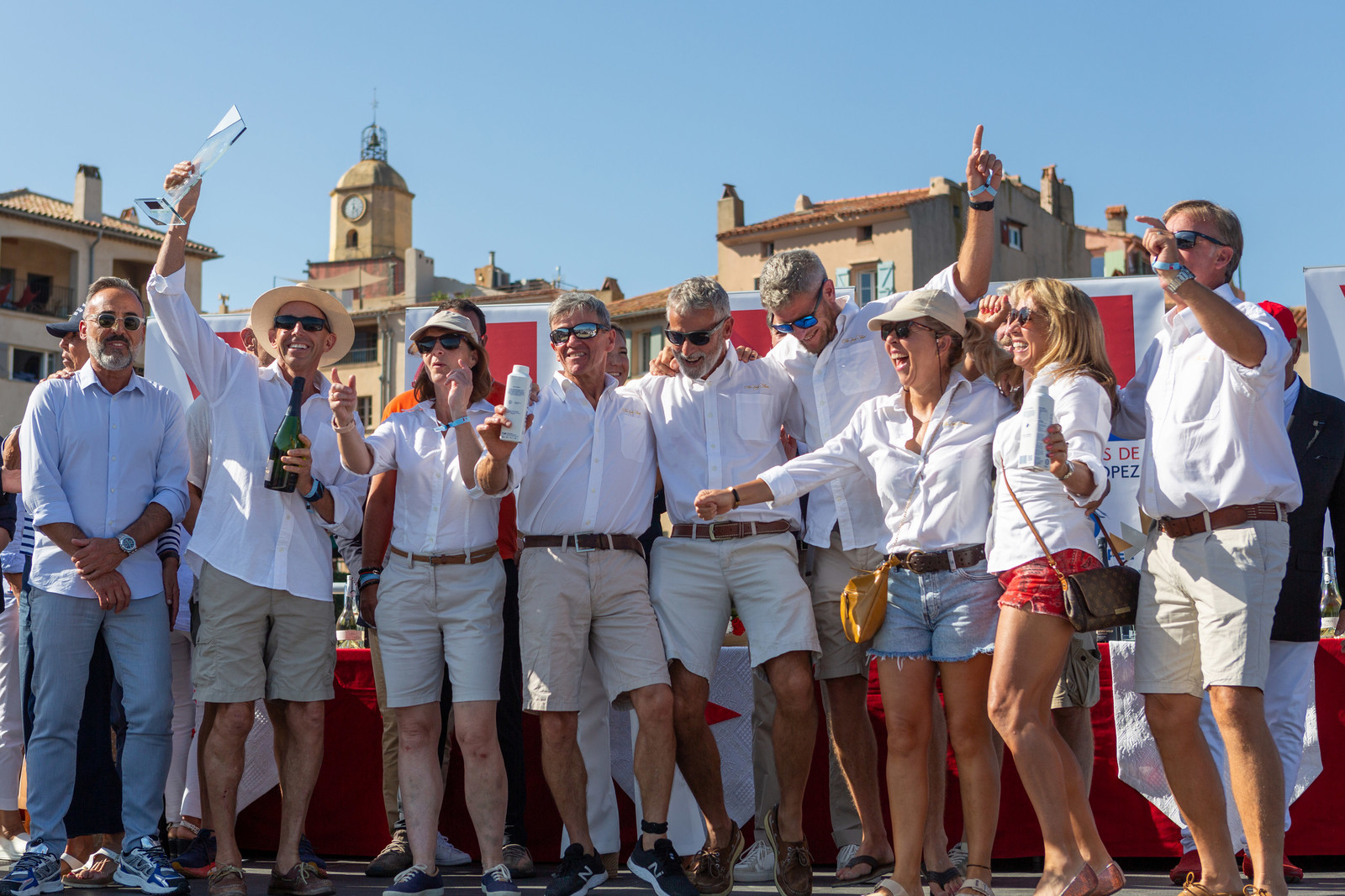 08 10 2023, Saint-Tropez (FRA,83), Les Voiles de Saint-Tropez 2023, Prizegiving classics and moderns 08 10 2023, Saint-Tropez (FRA,83), Les Voiles de Saint-Tropez 2023, Prizegiving classics and moderns