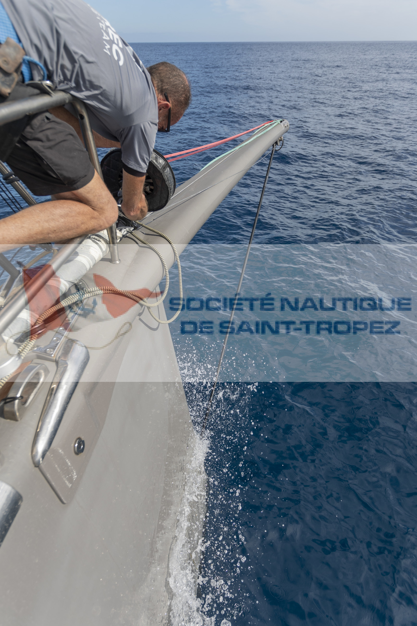 03 10 2022, Saint-Tropez (FRA,83), Voiles de Saint-Tropez 2022,  entraînement des maxis, A bord de Sipirit of Malouen X