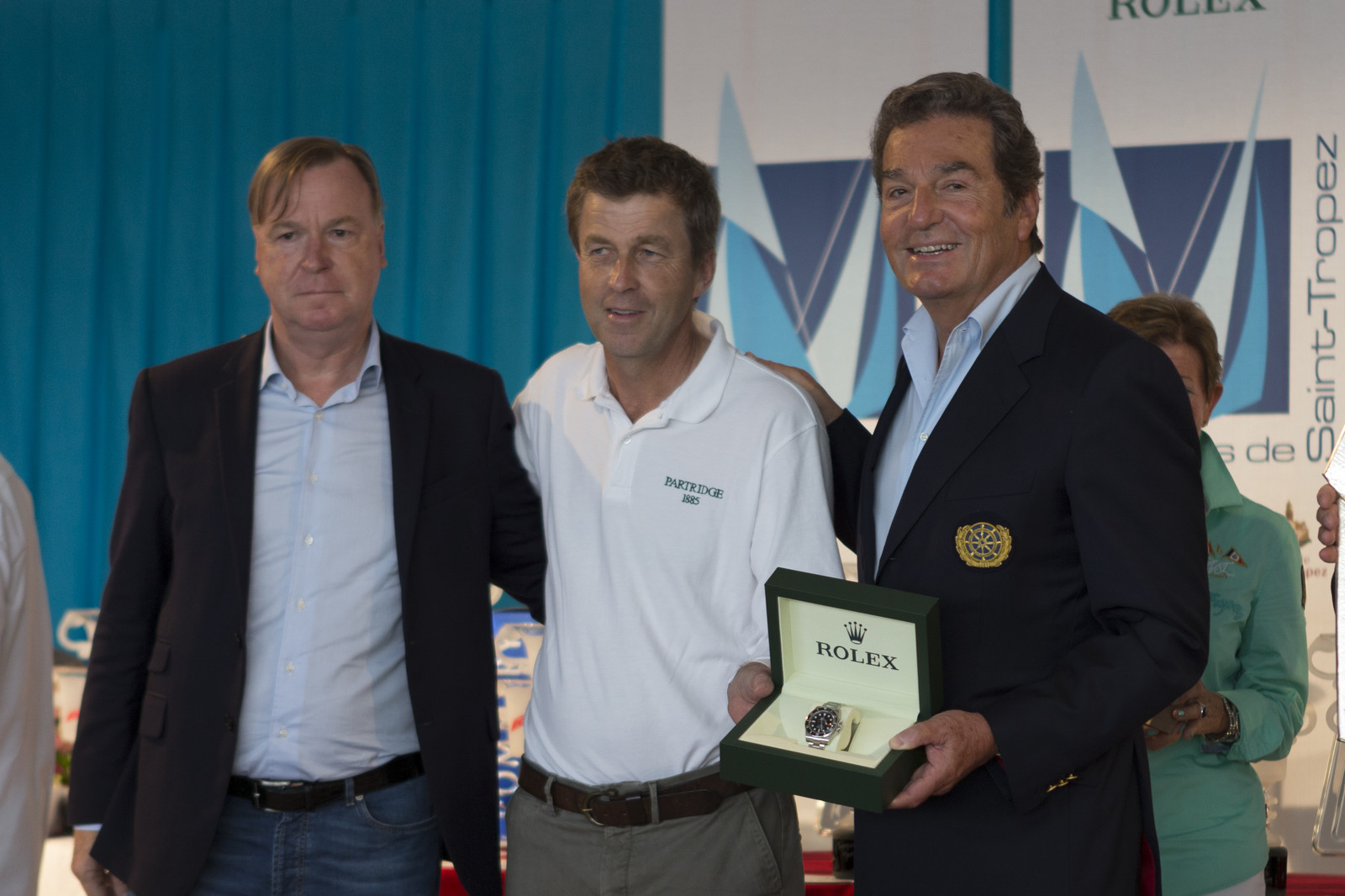 05 10 2014, Saint-Tropez (FRA,83), Voiles de Saint-Tropez 2014, Day 8, Prizegiving, Partridge, vainqueur Trophée Rolex   Partridge, Winner Rolex Trophy