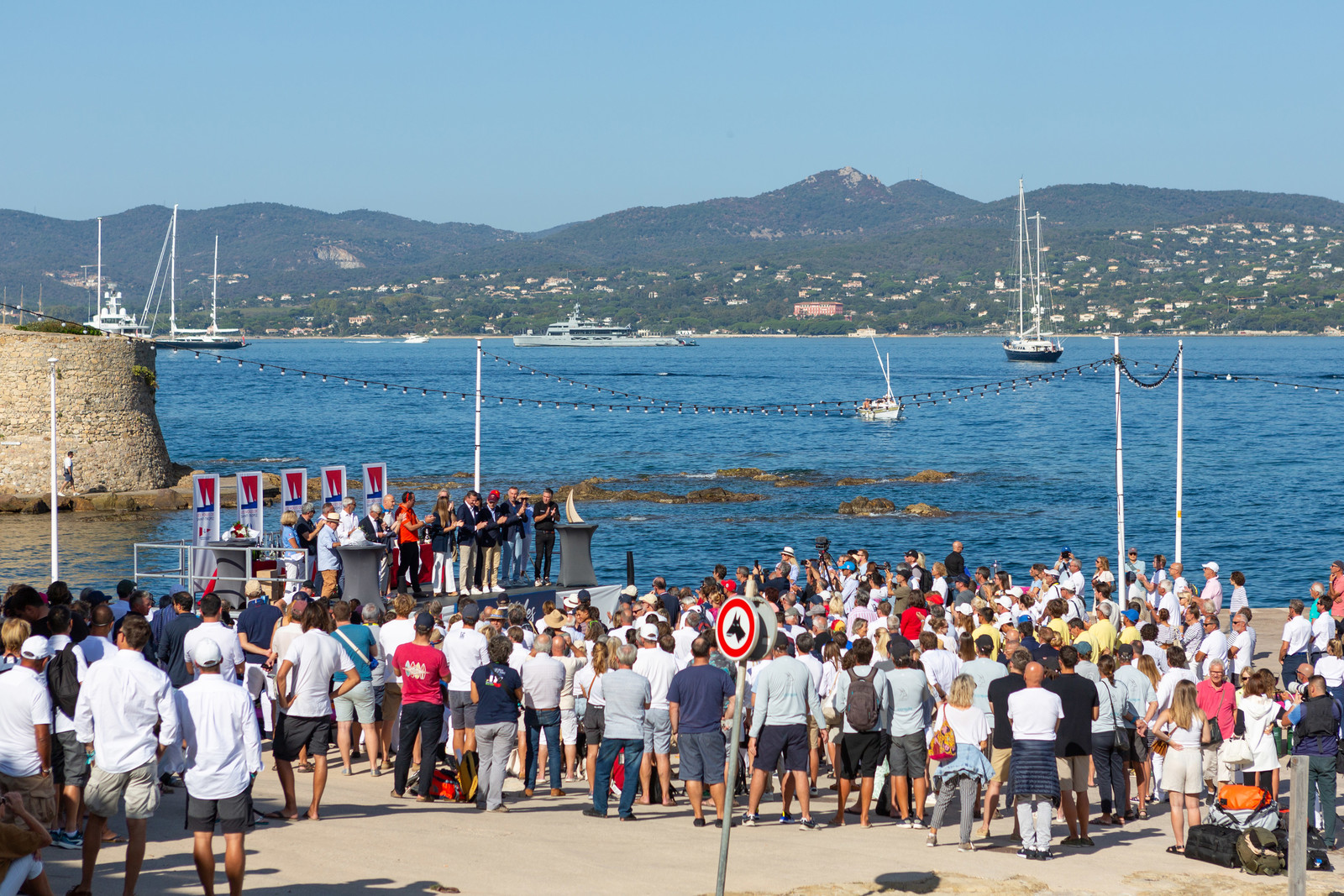 08 10 2023, Saint-Tropez (FRA,83), Les Voiles de Saint-Tropez 2023, Prizegiving classics and moderns 08 10 2023, Saint-Tropez (FRA,83), Les Voiles de Saint-Tropez 2023, Prizegiving classics and moderns