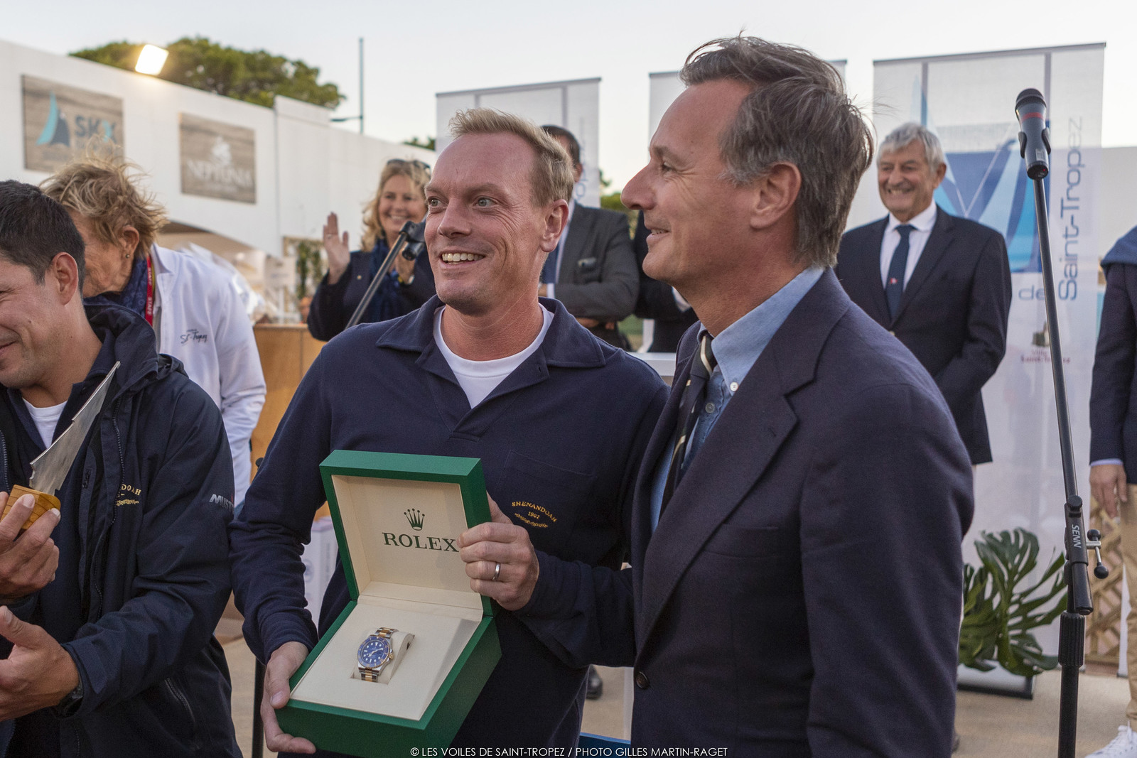 01 10 2022, Saint-Tropez (FRA,83), Voiles de Saint-Tropez 2022, Remise des prix, Shenandoah reçoit le Trophée Rolex