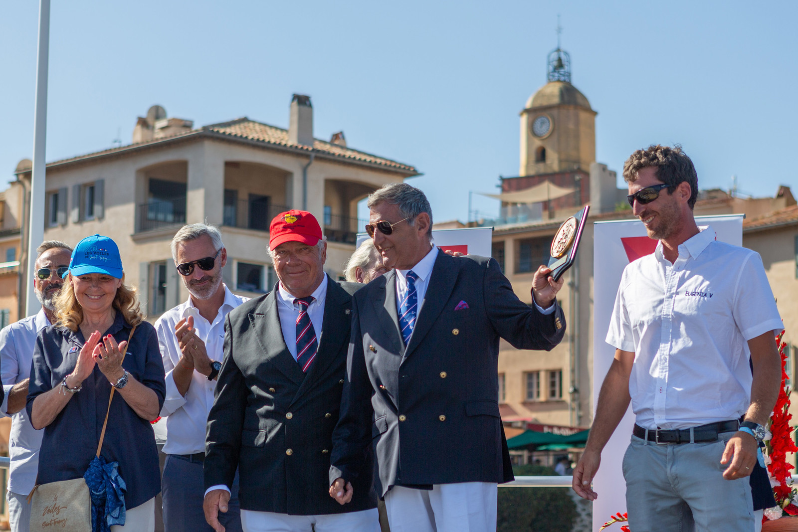 08 10 2023, Saint-Tropez (FRA,83), Les Voiles de Saint-Tropez 2023, Prizegiving classics and moderns 08 10 2023, Saint-Tropez (FRA,83), Les Voiles de Saint-Tropez 2023, Prizegiving classics and moderns