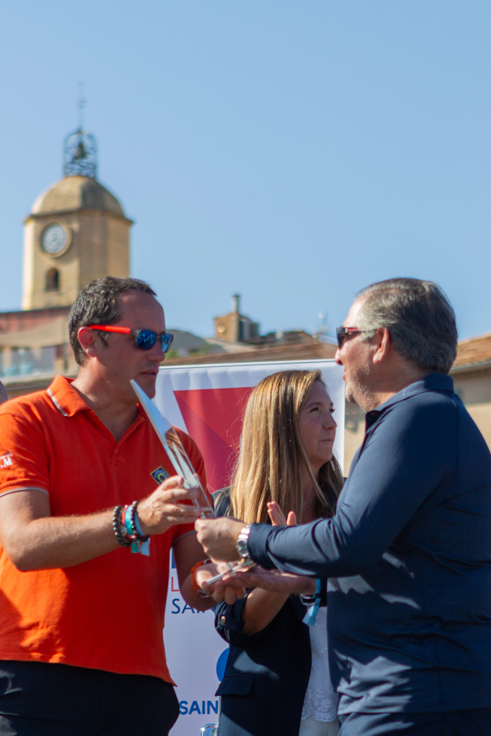 08 10 2023, Saint-Tropez (FRA,83), Les Voiles de Saint-Tropez 2023, Prizegiving classics and moderns 08 10 2023, Saint-Tropez (FRA,83), Les Voiles de Saint-Tropez 2023, Prizegiving classics and moderns