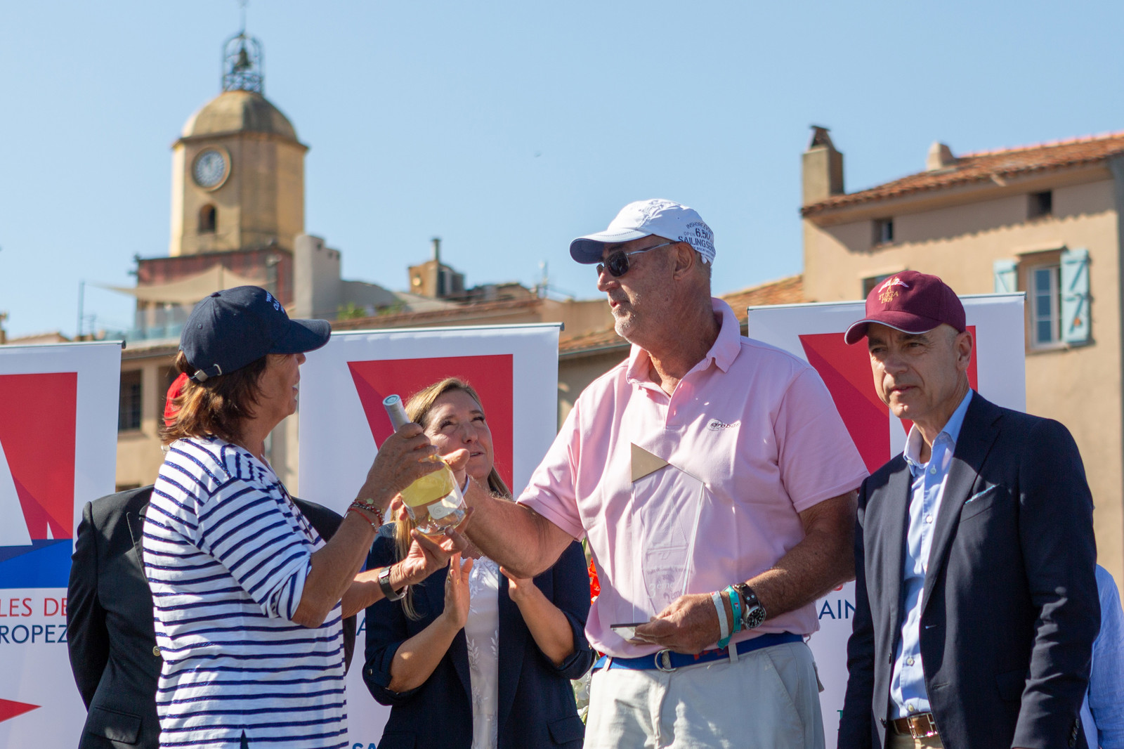 08 10 2023, Saint-Tropez (FRA,83), Les Voiles de Saint-Tropez 2023, Prizegiving classics and moderns 08 10 2023, Saint-Tropez (FRA,83), Les Voiles de Saint-Tropez 2023, Prizegiving classics and moderns